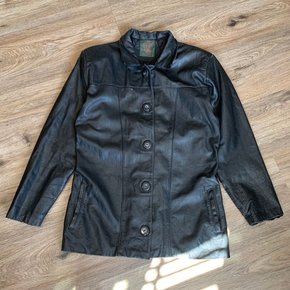 Vintage 1990s Mexican Leather Button Up Jacket - Size Women M